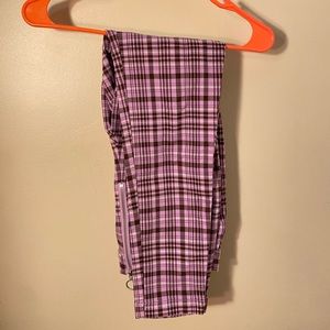 plaid purple leggings